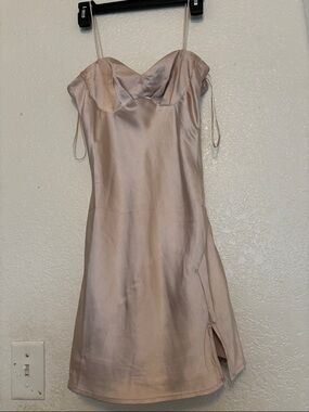 Windsor Blush Satin Mini Slip Dress with Sweetheart Neckline